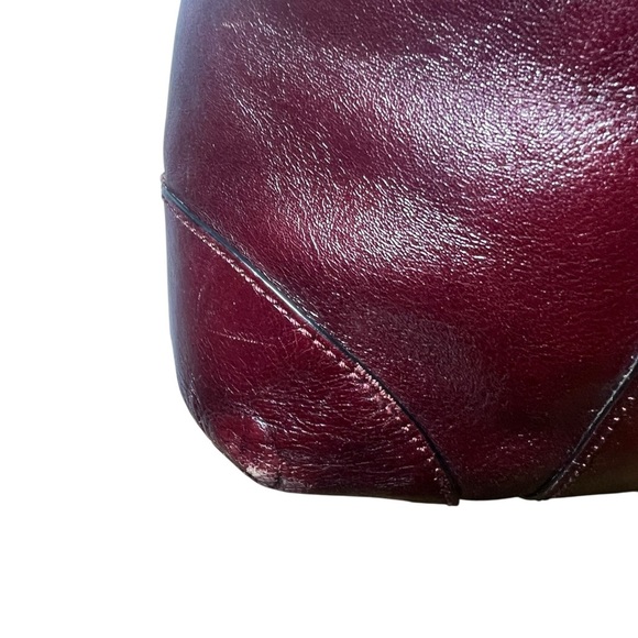 Etienne Aigner Burgundy Leather Hobo Bag - Picture 3 of 4